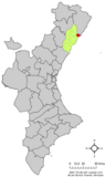 Localización de Torreblanca respecto a la Comunidad Valenciana