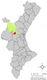 Localización de Gestalgar respecto al País Valenciano