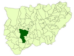 El municipio de Jaén sobre el mapa provincial