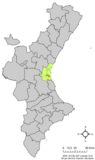 Localización de Catarroja respecto a la Comunidad Valenciana