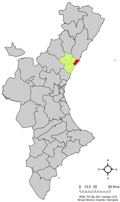 Archivo:Localització de Borriana respecte del País Valencià.png