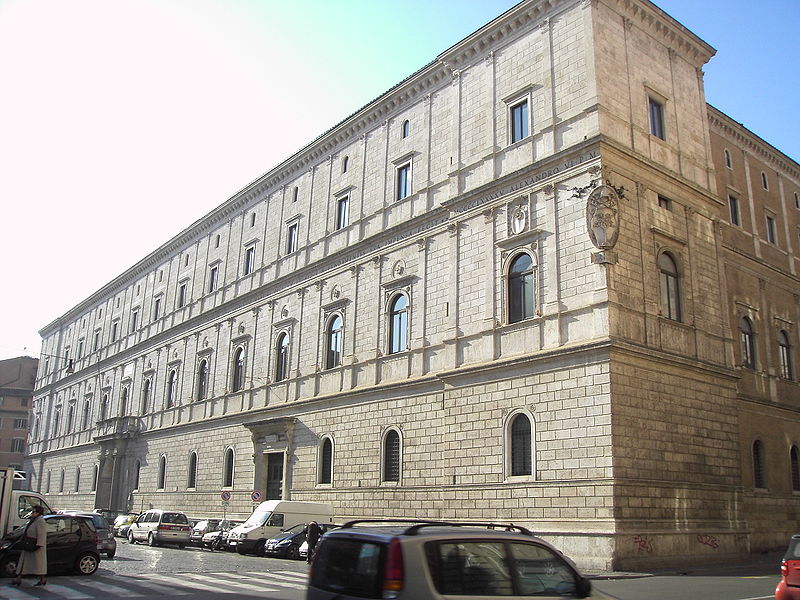 Archivo:Parione - palazzo Riario o Cancelleria nuova 1628.JPG