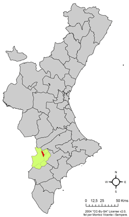 Archivo:Localització de la Canyada respecte el País Valencià.png