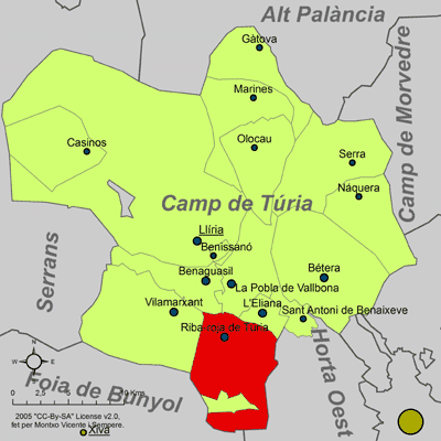 Archivo:Localització de Riba-roja de Túria respecte del Camp de Túria.png