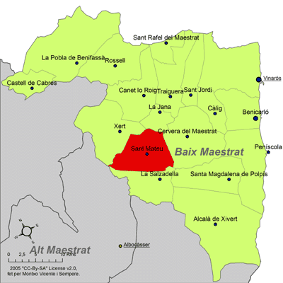 Archivo:Localització de Sant Mateu respecte del Baix Maestrat.png