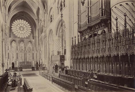 Archivo:Durham Cathedral. Choir by James Valentine. c.1890.jpg