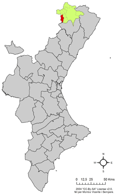 Archivo:Localització del Portell de Morella respecte del País Valencià.png