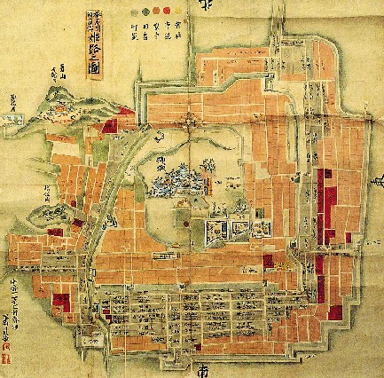 Archivo:Old map of Himeji castle.jpg