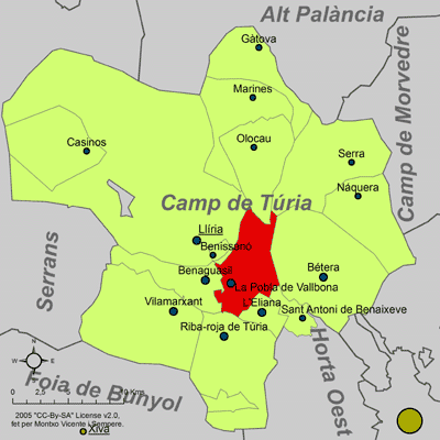 Archivo:Localització de la Pobla de Vallbona respecte del Camp de Túria.png