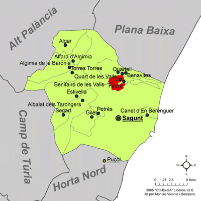 Archivo:Localització de Benifairó de les Valls respecte del Camp de Morvedre.png