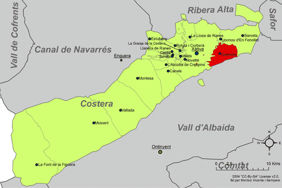 Archivo:Localització de Genovés respecte a la Costera.png