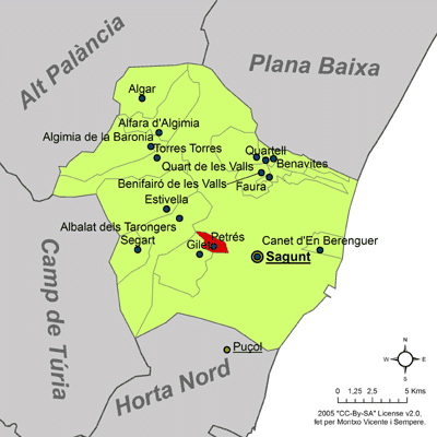 Archivo:Localització de Petrés respecte del Camp de Morvedre.png