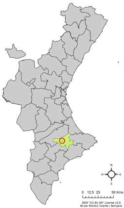 Archivo:Localització de l'Alqueria d'Asnar respecte el País Valencià.png