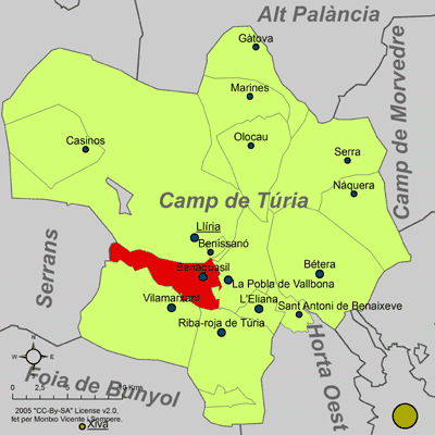 Archivo:Localització de Benaguasil respecte del Camp de Túria.png
