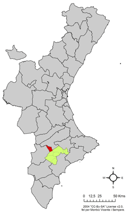 Archivo:Localització de Banyeres de Mariola respecte el País Valencià.png