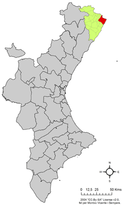 Archivo:Localització de Vinaròs respecte del País Valencià.png