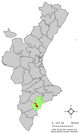 Archivo:Localització de Sant Vicent del Raspeig respecte el País Valencià.png