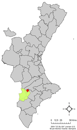 Archivo:Localització de Beneixama respecte el País Valencià.png
