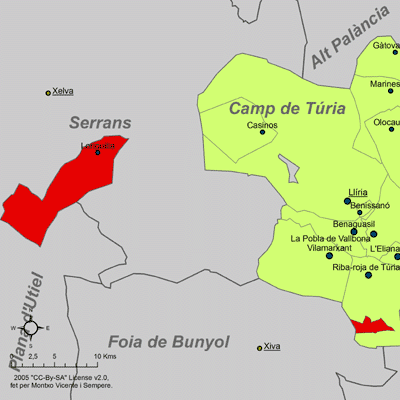 Archivo:Localització de Loriguilla respecte del Camp de Túria.png