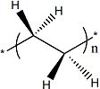 Estructura química del polietileno, a veces representada sólo como (CH2-CH2)n