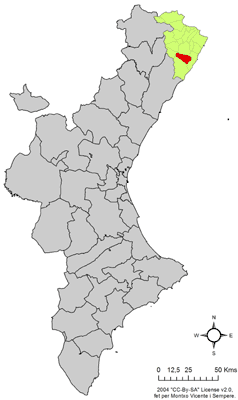 Archivo:Localització de Santa Magdalena de Polpís respecte del País Valencià.png