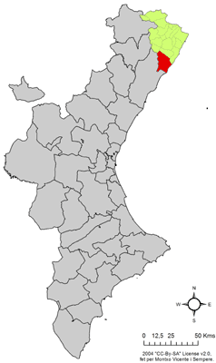 Localització d'Alcalà de Xivert respecte del País Valencià.png