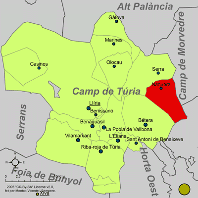 Archivo:Localització de Nàquera respecte del Camp de Túria.png