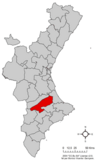 Localización de Alfarrasí respecto a la Comunidad Valenciana