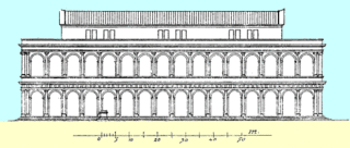 Reconstrucción de la fachada vecina al Forum en época de Augusto, 1905.
