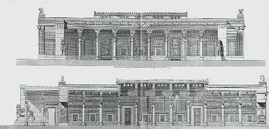 El palacio de las 100 columnas reconstruido por Charles Chipiez (1884)