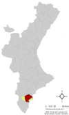 Localización de Elche respecto a la Comunidad Valenciana