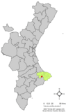 Localización de Benichembla respecto a la Comunidad Valenciana