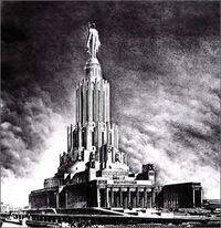 Uno de los proyectos presentados en 1934 para el Palacio de los Sóviets