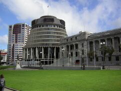 "Beehive", ampliación del Parlamento de Nueva Zelanda, Wellington (1964)
