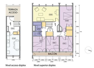 Dúplex tipo de 4 dormitorios (96m2)