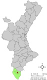Localización de Almoradí respecto a la Comunidad Valenciana