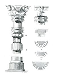 Columna de la Apadana, por Eugène Flandin, 1840.