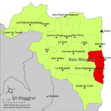 Localización de Peñíscola respecto a la comarca del Bajo Maestrazgo