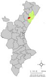 Localización de Villafamés respecto a la Comunidad Valenciana