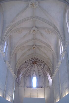 Espinazo central en la nave de la iglesia gótica del Monasterio de la Cartuja.