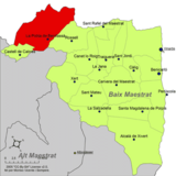 Localización de Puebla de Benifasar respecto a la comarca del Bajo Maestrazgo