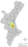 Localización de Masalavés respecto al País Valenciano