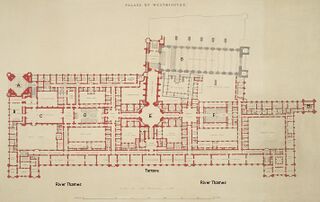 El plano del Palacio de Westminster.