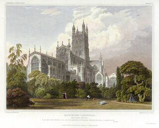 Catedral de Gloucester en 1828.