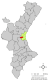 Localización de Torrente respecto a la Comunidad Valenciana
