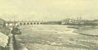 Vista del Río Mapocho‏‎ y el Puente de Calicanto
