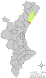 Localización de Almazora respecto a la Comunidad Valenciana