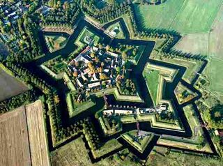 Fortaleza abastionada de Bourtange, provincia de Groningen, Holanda. Restaurado a su estado en 1750
