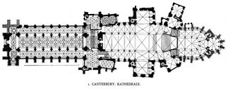 Plano arquitectónico de la Catedral de Canterbury