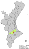 Localización de Albaida respecto a la Comunidad Valenciana